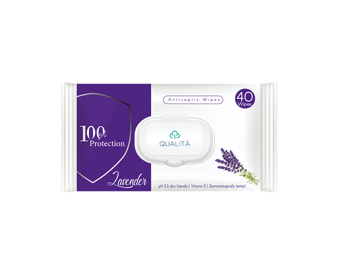 Qualita antiseptic wipes Lavender 40 pc