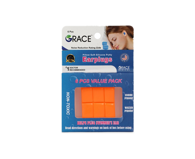 Grace Flexible earplugs for adults, 6 pieces