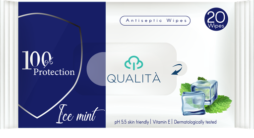 [QU-0001] Qualita antiseptic wipes Ice mint 20 pc