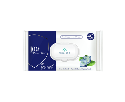 [QU-0002] Qualita antiseptic wipes Ice mint 40 pc