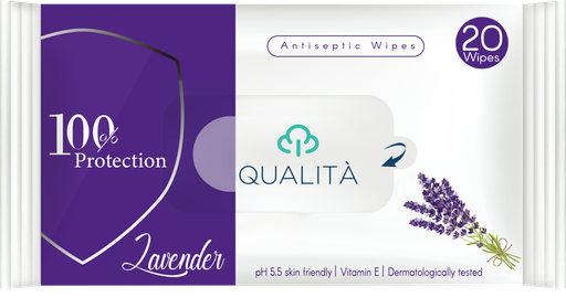 [QU-0003] Qualita antiseptic wipes lavender 20 pc