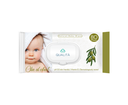 [QU-0007] Qualita baby wipes Olive oil 80 pcs